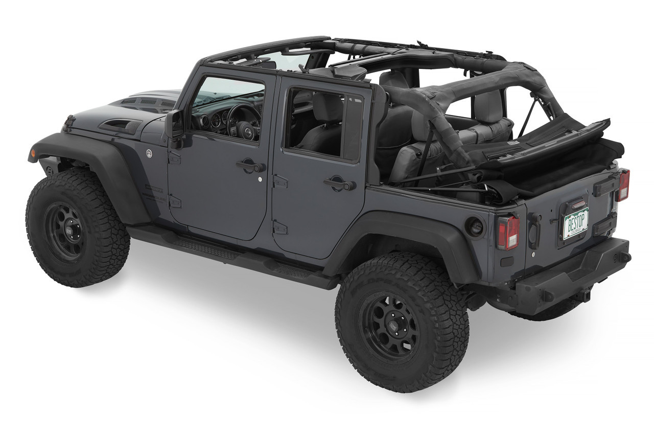 Trektop Glide Soft Top, Black Diamond | (07-18) Wrangler JK, 4 Door | 54423-35