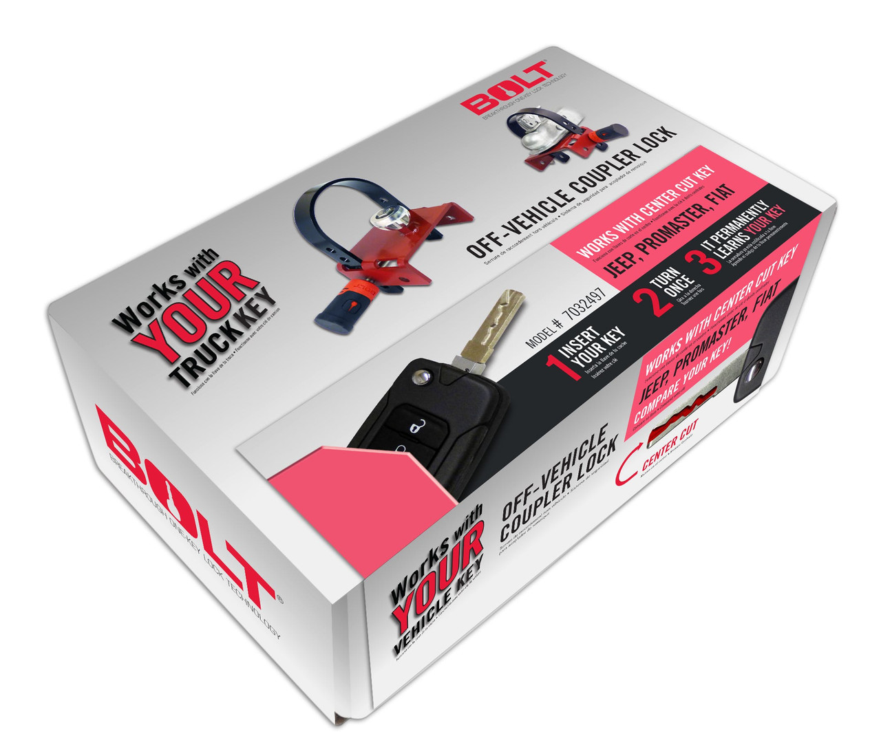 Trailer Tounge Coupler Lock Factory Ignition Key Matching | Jeep Center Cut | 7032497