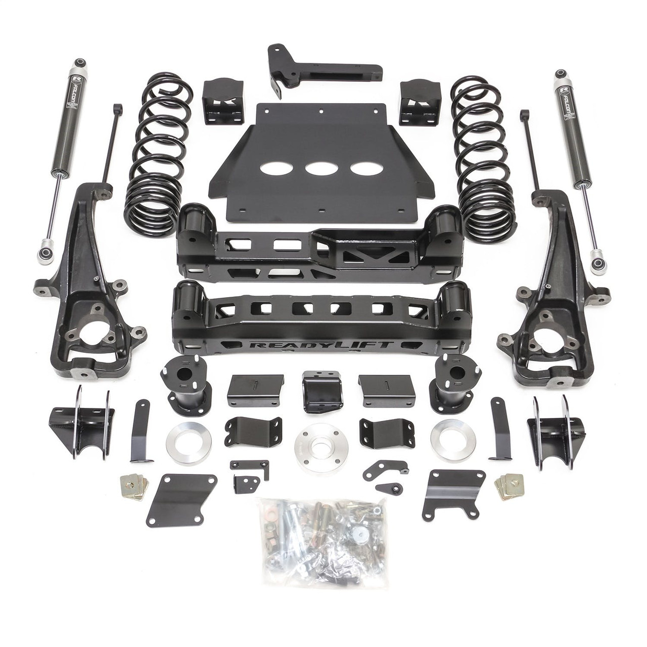 6.0'' Lift Kit and 22" Wheels Big Bore Kit, With Falcon 1.1 Monotube Shocks | (19-24) Ram 1500, 4WD, Without Factory Air Suspension | 44-19610