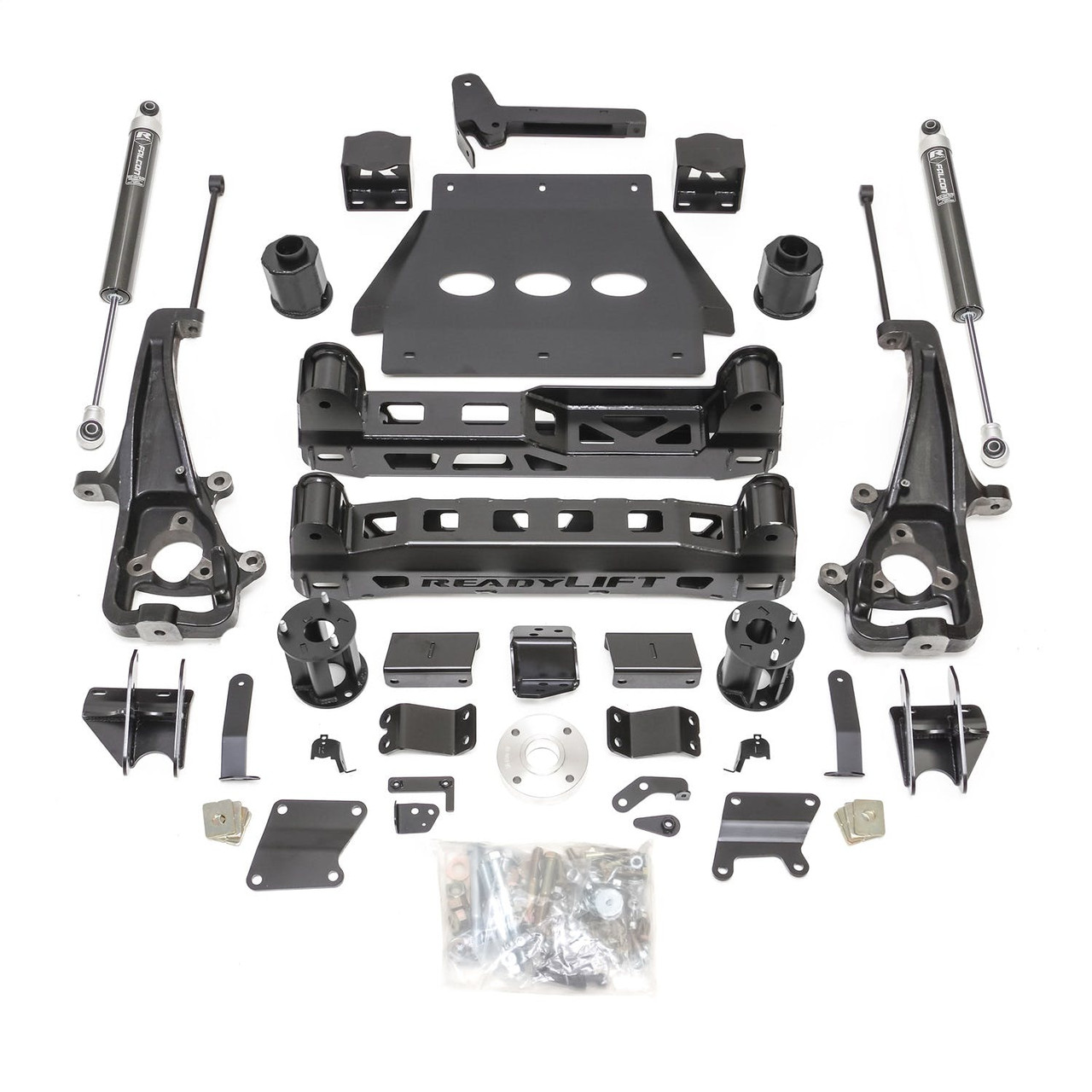 6.0'' Lift Kit and 22" Wheels Big Bore Kit, With Falcon 1.1 Monotube Shocks | (19-24) Ram 1500, 4WD, With Factory Air Suspension | 44-19623