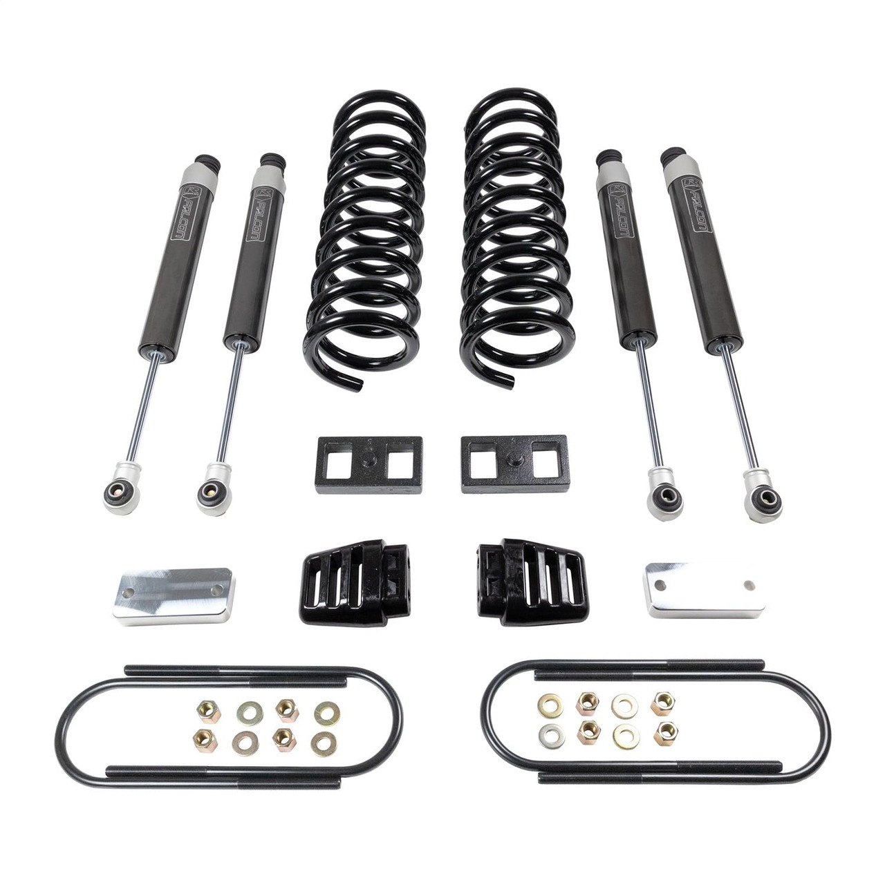 3'' coil lift kit, front coils and rear blocks, radius arm drop brackets, Falcon shocks | (19-24) Ram 3500, 4WD | 49-19330