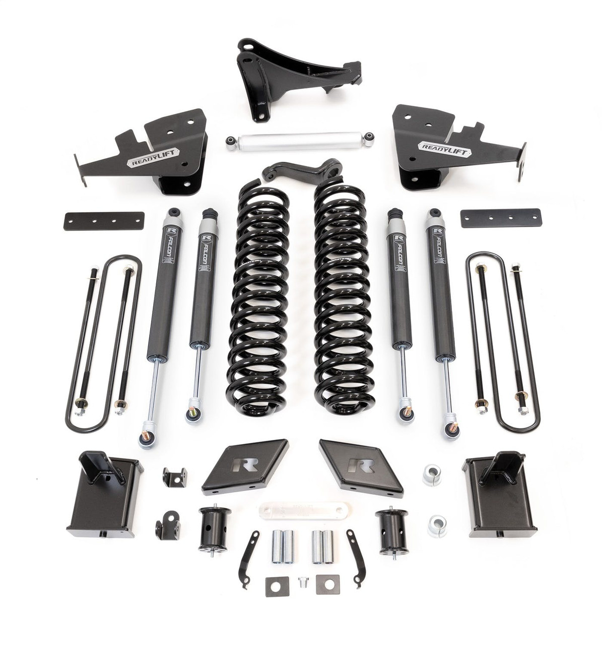7'' Coil Spring Lift Kit, With Falcon 1.1 Monotube Front/Rear Shocks and Front Track Bar Bracket | (17-22) Super Duty F-250, Diesel, 4WD | 49-27720