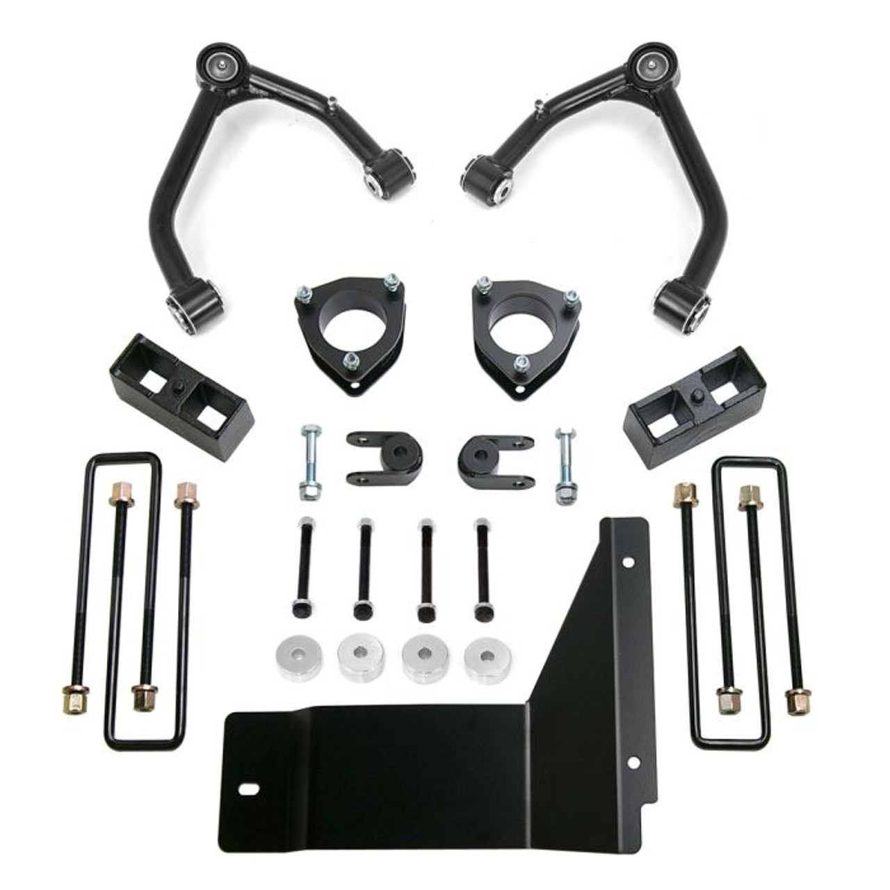 4'' SST Lift Kit Front with 3'' Rear Blocks, With Upper Control Arms With out Shocks | (07-13) Silverado/Sierra 1500, 4WD, Cast Steel OE Upper Control Arms | 69-3485