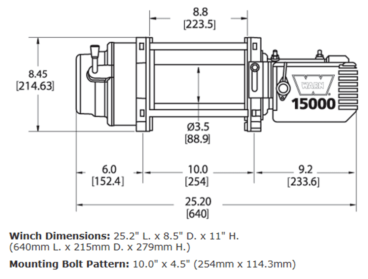 M15 Heavyweight Winch, Steel Cable, 1500lb | Universal | 47801