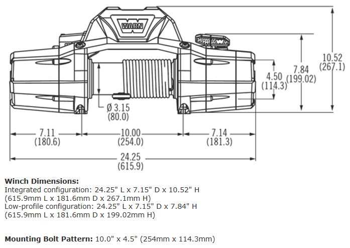 Zeon 8-S Electric Winch, Synthetic Rope, 800lb | Universal | 89305
