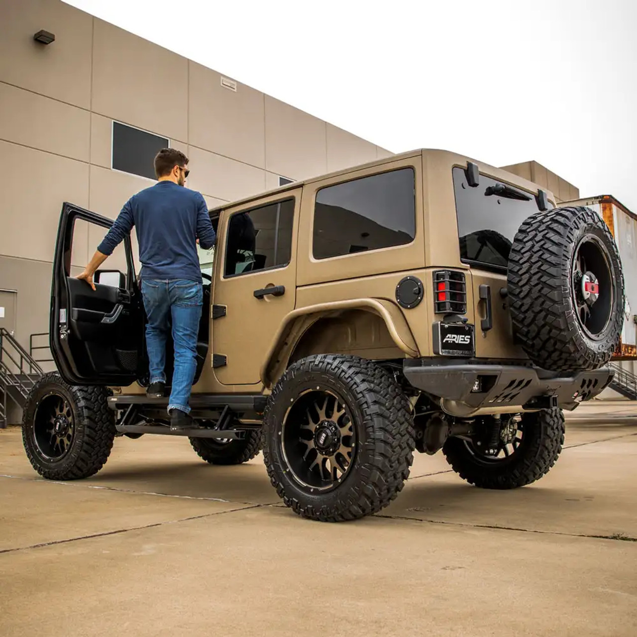 TrailChaser Steel Rear Bumper, Steel, Black | (07-18) Wrangler JK | 2082060