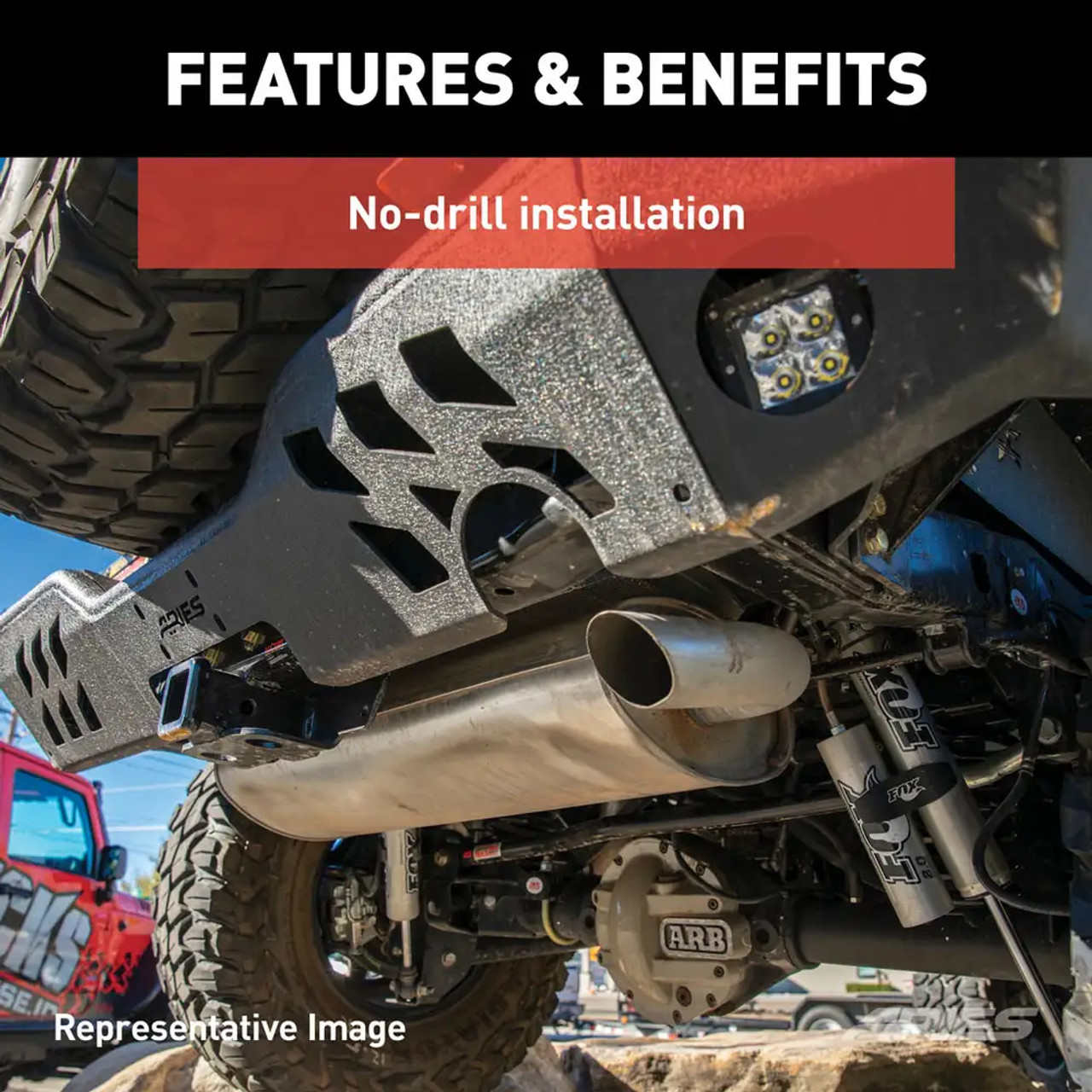 TrailChaser Steel Rear Bumper, Steel, Black | (07-18) Wrangler JK | 2082060
