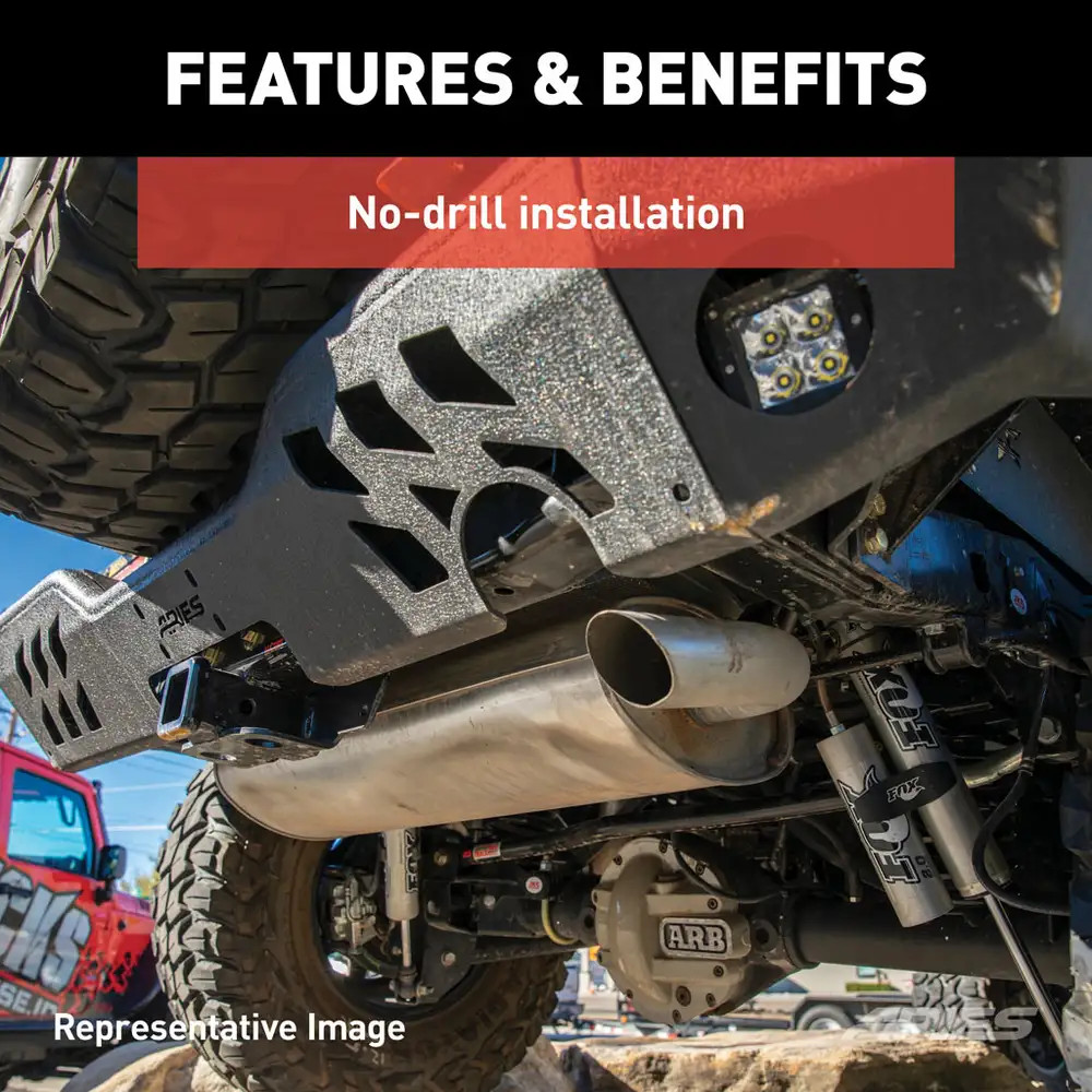 TrailChaser Steel Rear Bumper, Aluminium, Black | (07-18) Wrangler JK | 2082061