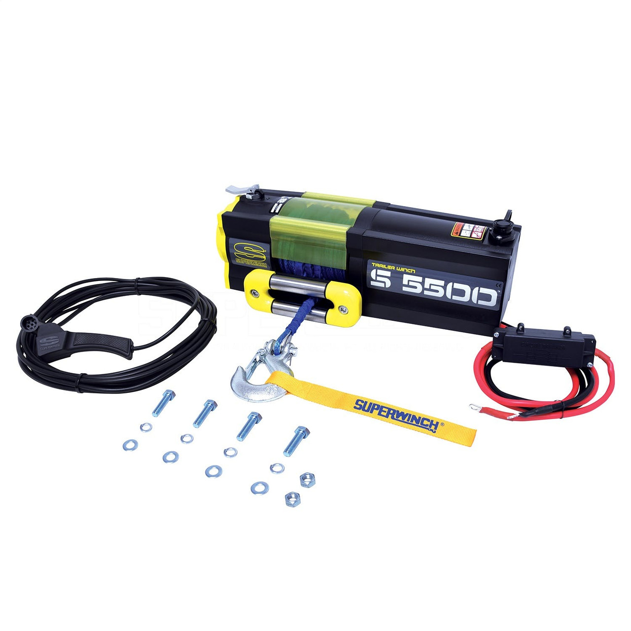 Tiger Shark 12 V Electric Winch, 5,500lb, Synthetic Rope | Universal | 1455201