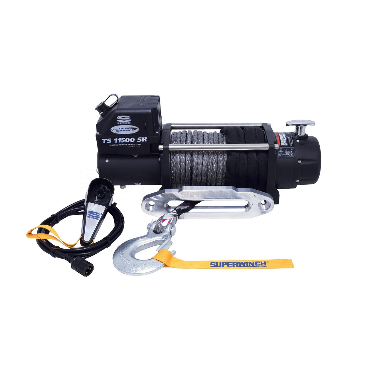 Tiger Shark 12 V Electric Winch, 11,500lb, Synthetic Rope | Universal | 1511201