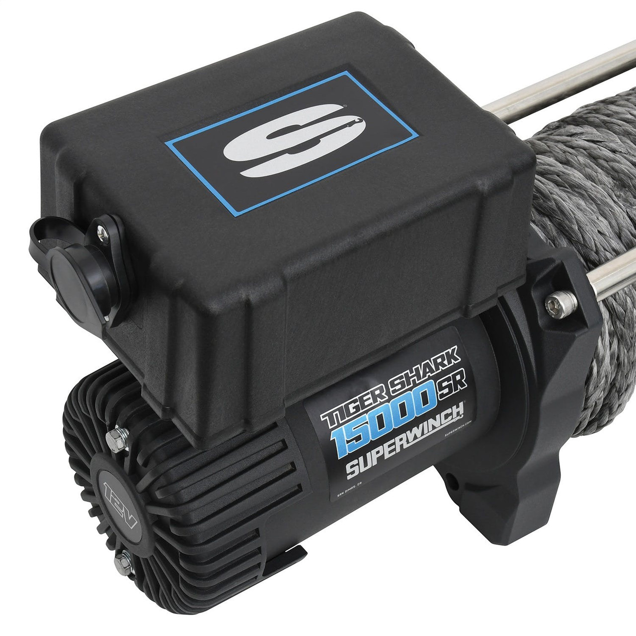 Tiger Shark 12 V Electric Winch, 1500lb, Synthetic Rope | Universal | 1515001