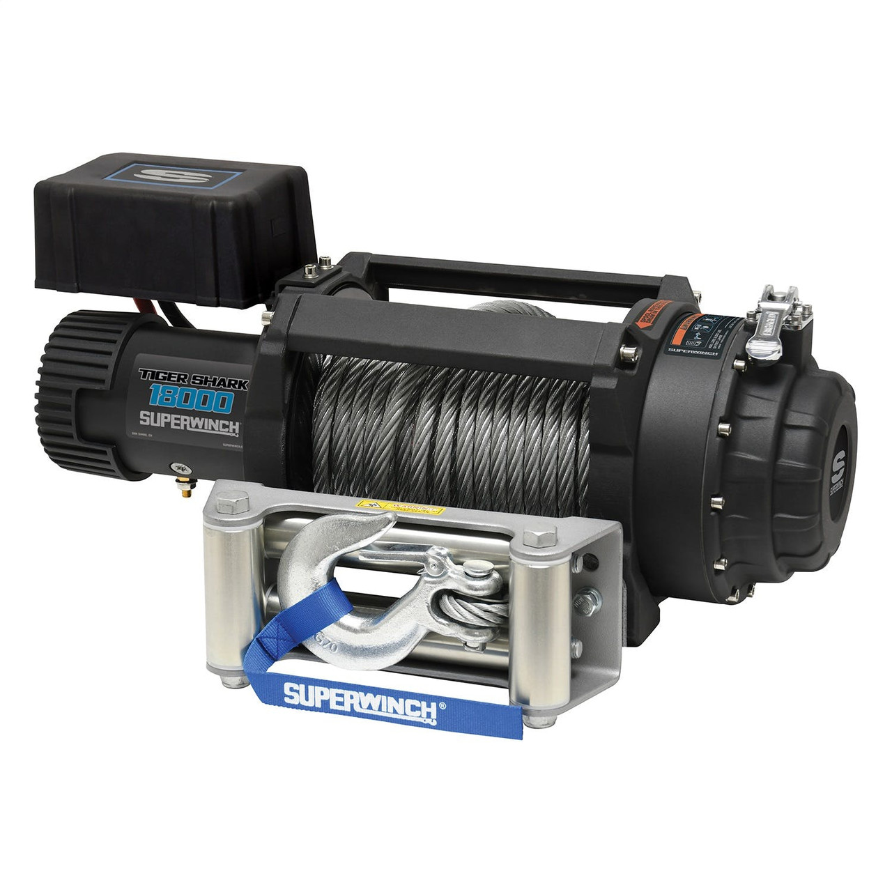 Tiger Shark 12 V Electric Winch, 1800lb, Steel Cable | Universal | 1518000