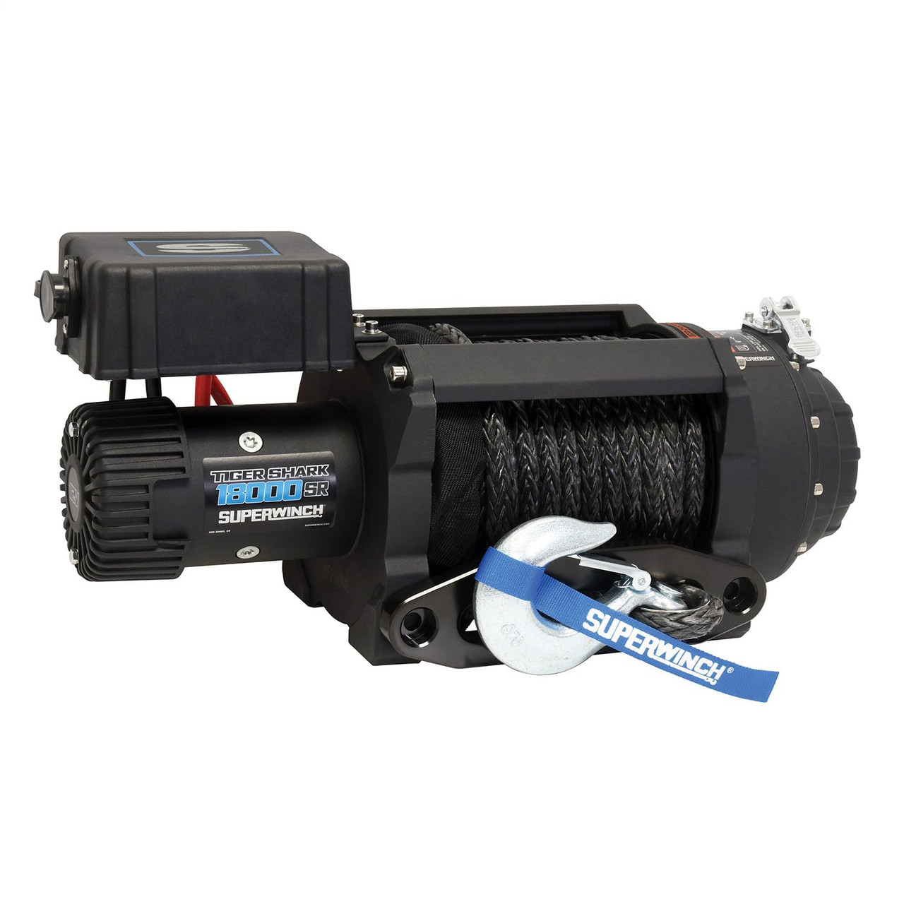 Tiger Shark 12 V Electric Winch, 1800lb, Synthetic Rope | Universal | 1518001