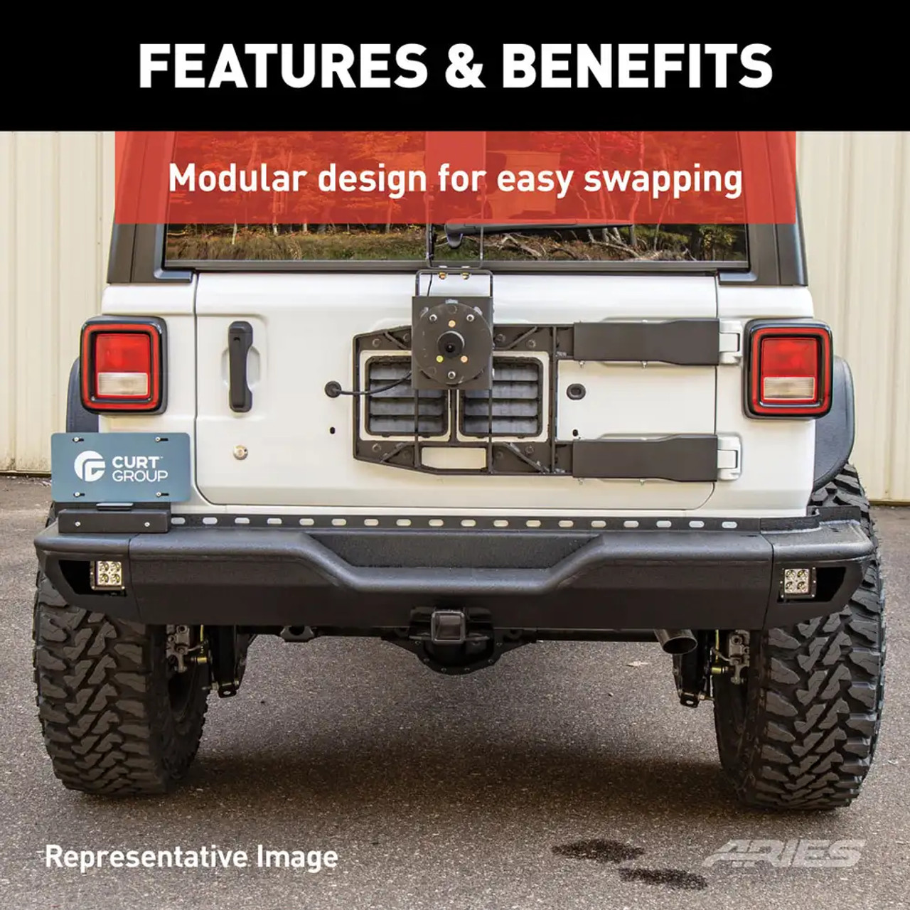 TrailChaser Aluminum Rear Bumper, Aluminium, Black | (18-24) Wrangler JL | 2082082