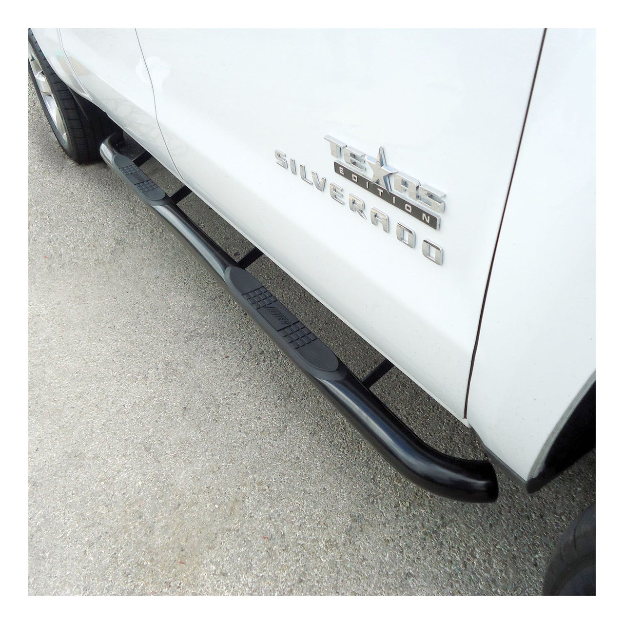 3" Round Side Step, Black | (07-18) Silverado/Sierra 1500, (07-19) Silverado/Sierra 2500HD/3500HD, Crew Cab | 214045