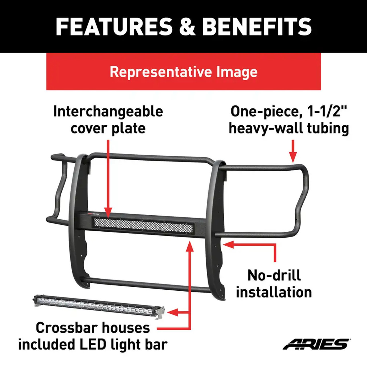 Pro Series Steel Grille Guard, Steel, Black | (07-18) Wrangler JK | 2170000