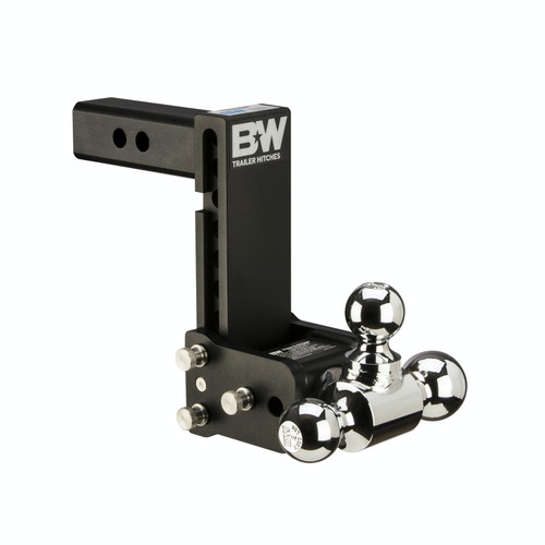 B&W Towing Tow and Stow Adjustable Drop Hitch 2" Shank 7" Drop Tri Ball, 2" Shank, 7" Drop, Tri Ball | Universal | TS10049B