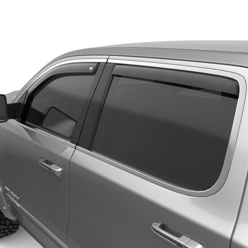 Window Deflectors In-Channel , Front and Rear, Dark Smoke | (19-24) Ram 1500, Crew Cab | 572951