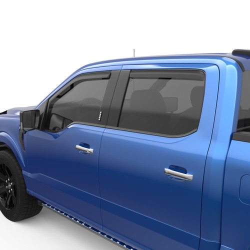 Window Deflectors In-Channel , Front and Rear, Black | (15-24) F-150, (17-24) Super Duty F-250/F-350, Crew Cab | 573495