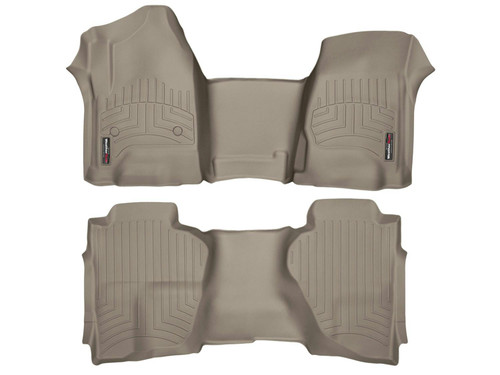 Floor Liners, Front and Rear, Tan | (14-18) Silverado/Sierra 1500, (15-19) Silverado/Sierra 2500HD/3500HD | 455431-455423