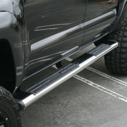 6" Oval Side Steps, Polished Stainless | (05-23) Tacoma, Crew Cab | 4444038