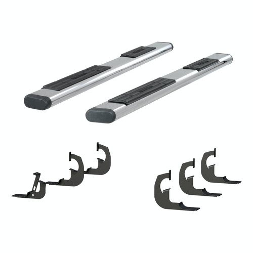 6" Oval Side Steps, Polished Stainless | (07-19) Silverado/Sierra 2500HD, (07-18) Sierra 3500HD, (08-18) Silverado 3500HD, Crew Cab (diesel) | 4444045