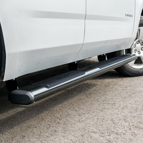 6" Oval Side Steps, Black | (07-18) Silverado/Sierra 1500, (07-19) Sierra 2500HD/3500HD, (07-19) Silverado 2500HD, (08-19) Silverado 3500HD, Extended Cab, Extended Cab (gas) | 4445002