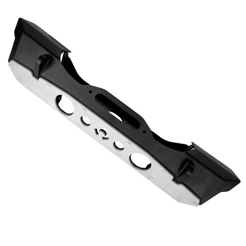 Nighthawk Bumper with Aluminum Skid, Front, Black, Steel | (07-18) Wrangler JK, (18-25) Wrangler JL, (20-25) Gladidator JT | JJ8015