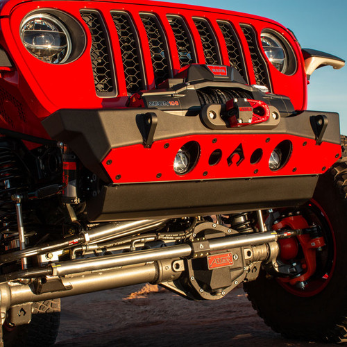Nighthawk Bumper with Aluminum Skid, Front, Black, Steel | (07-18) Wrangler JK, (18-25) Wrangler JL, (20-25) Gladidator JT | JJ8015