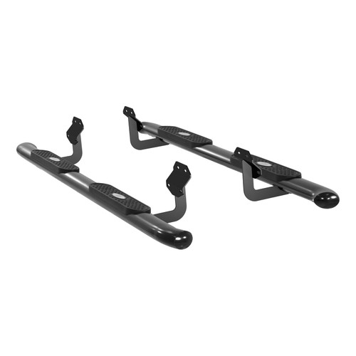 4" Oval Side Steps, Black | (15-24) F-150, (17-24) Super Duty F-250/F-350/F-450/F-550, Extended Cab, Cab & Chassis | S223044