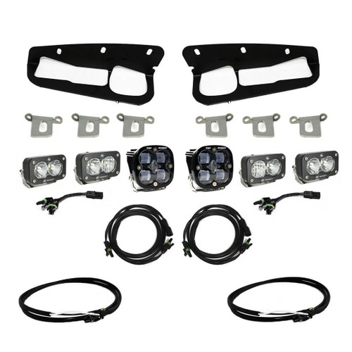 Squadron SAE/Dual S2 Sport Fog Pocket LED Light Kit, Fog, Clear, Upfitter Harness | (21-23) Bronco, (22-24) Bronco Raptor OE Steel Bumper | 447761UP