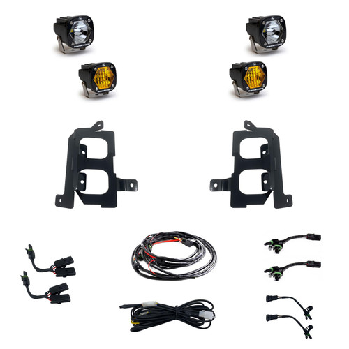 S1 Fog Pocket LED Light Kit, Dual, Wide Cornering, Spot, Amber | (19-22) Sierra 1500  | 448084