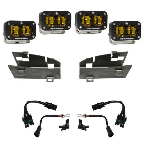 S2 SAE Fog Pocket LED Light Kit, Dual, Fog, Amber | (19-24) Ram 1500 Rebel, (21-24) Ram 1500 TRX  | 448169