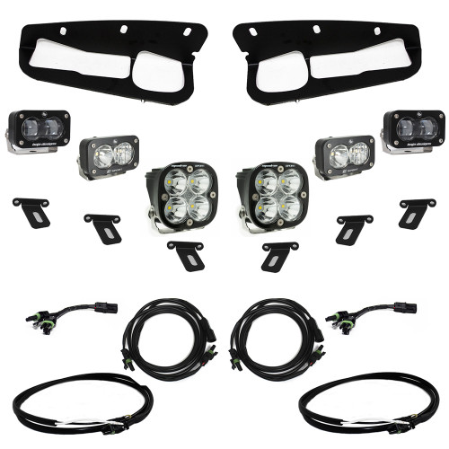 S2 SAE Sportsmen Fog Pocket LED Light Kit, Clear, Upfitter Harness | (21-24) Bronco Steel Bumper | 448174UP
