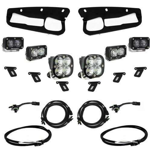 S2 SAE Pro Fog Pocket LED Light Kit, Clear, Upfitter Harness | (21-24) Bronco Steel Bumper | 448175UP