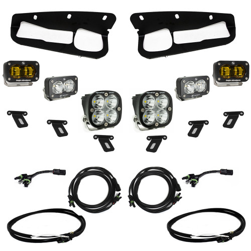 S2 SAE Sportsmen Fog Pocket LED Light Kit, Amber, Upfitter Harness | (21-24) Bronco Steel Bumper | 448178UP