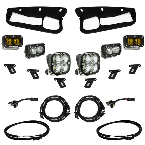 S2 SAE Pro Fog Pocket LED Light Kit, Amber, Upfitter Harness | (21-24) Bronco Steel Bumper | 448179UP