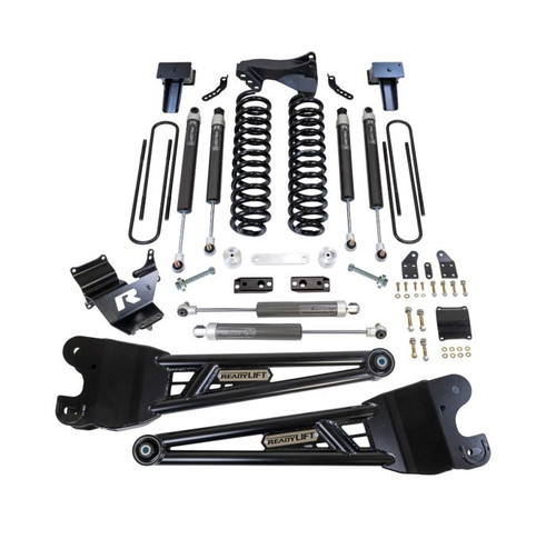 4'' Coil Spring Lift Kit, With Falcon 1.1 Monotube Front/Rear Shocks, Radius Arms, Dual Steering Stabilizer, and Front Track Bar Bracket | (23-24) Super Duty F-250/F-350, Diesel, 4WD | 49-23421