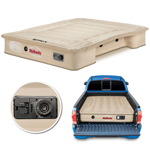 AirBedz Inflatable Air Mattress Mid-Size Truck Beds, 5-5.8' Bed, Tan, Built in Pump, Rechargeable Battery | PPI-505