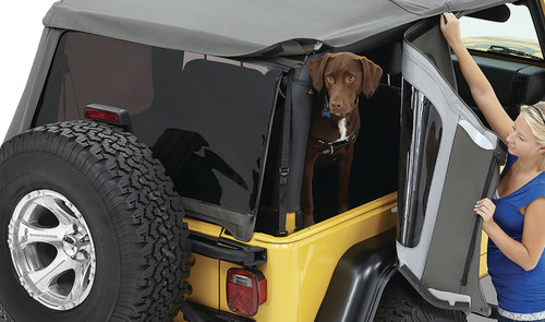 Replacement Windows, Rear, Black Denim | (97-06) Wrangler TJ | 58709-15