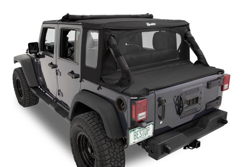 Halftop Soft Top Conversion Kit, Black Diamond | (07-18) Wrangler JK, 4 Door | 80103-35