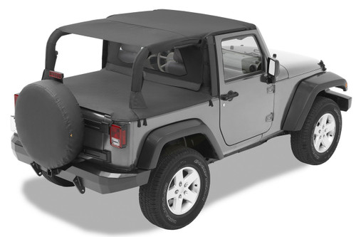 Header Extended Safari Bikini Top, Black Diamond | (07-09) Wrangler JK, 2 Door | 52585-35