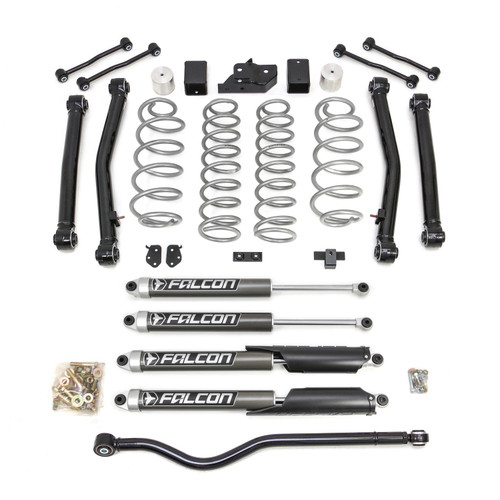 3.5'' Terrain Flex 4-Arm Kit, With Falcon 2.1 Shocks, silver spring plus front track bar | (18-23) Wrangler JL, 4WD | 69-6837