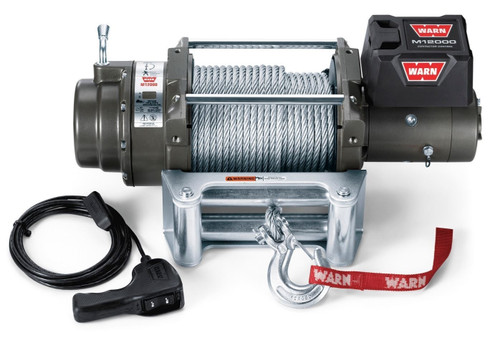 M12 Heavyweight Winch, Steel Cable, 1200lb | Universal | 17801
