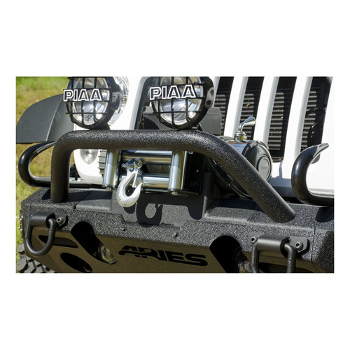 Winch Adapter Plate and Fairlead Mount, Wrangler Bumpers, Black, ARIES TrailChaser Jeep bumper | 2072100