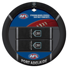 Port Adelaide AFL Steering Wheel And Seat Belt Comforts