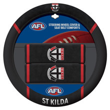 St Kilda AFL Steering Wheel And Seat Belt Comforts