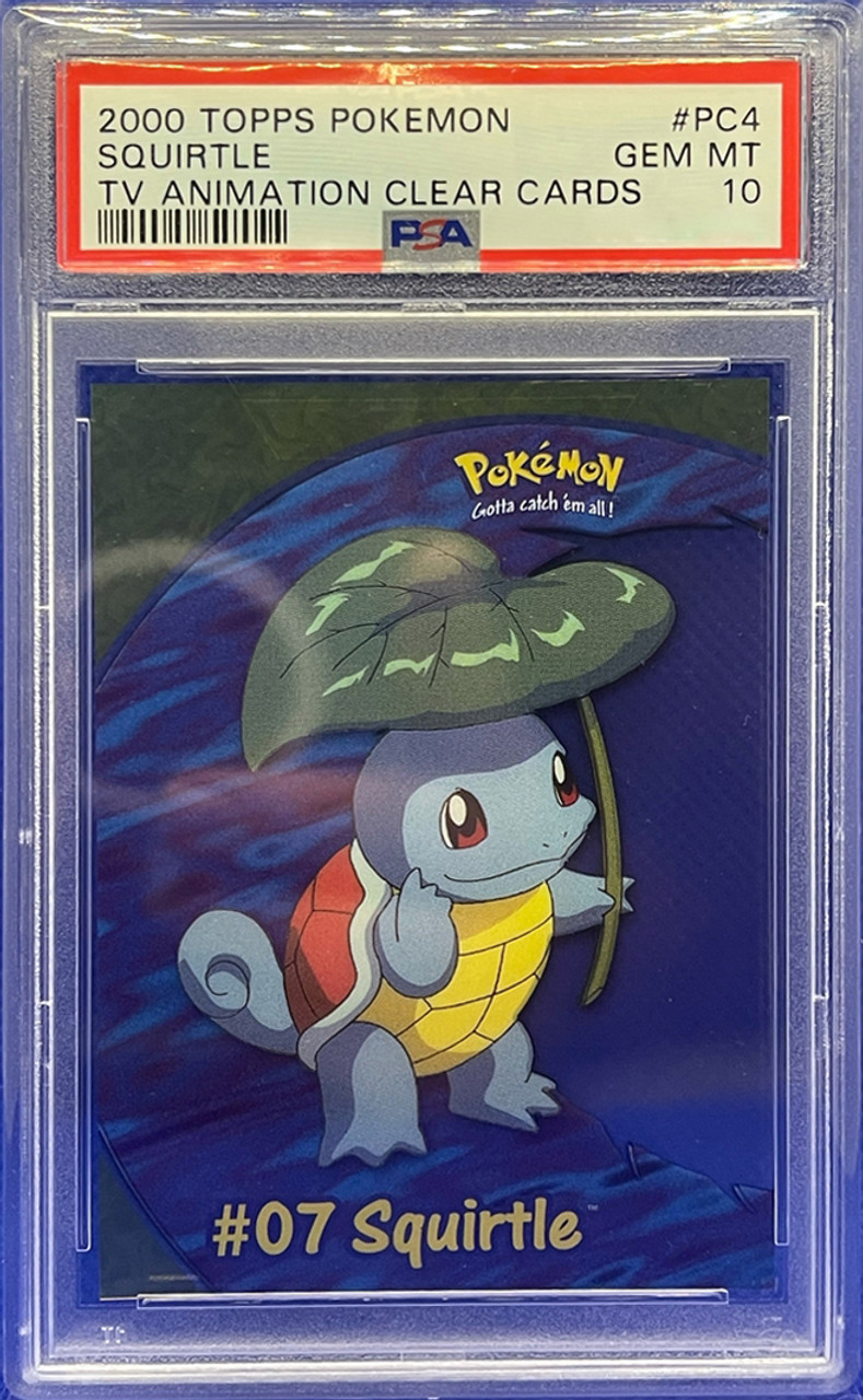 2000 Topps Pokémon TV Animation Clear Cards PC4 Squirtle PSA