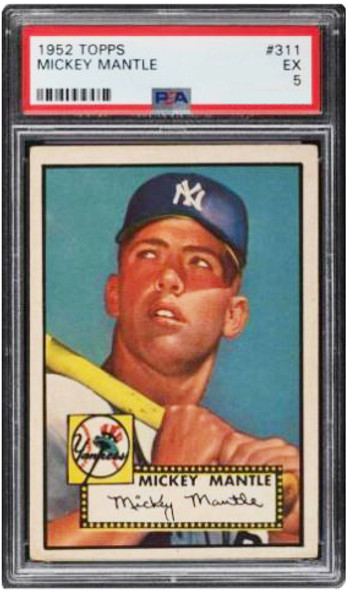 Graded 1952 Topps Mickey Mantle Rookie PSA, Mickey Mantle Rookie, 1952 Mickey Mantle