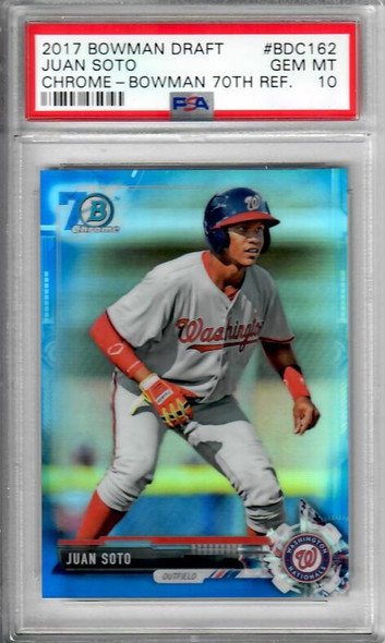 2017 Bowman Draft BDC162 Juan Soto Chrome-Bowman 70TH Refractor PSA Graded